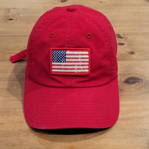 American Needle USA Flag Hat Strap Back Red United States Cotton Dad Casual